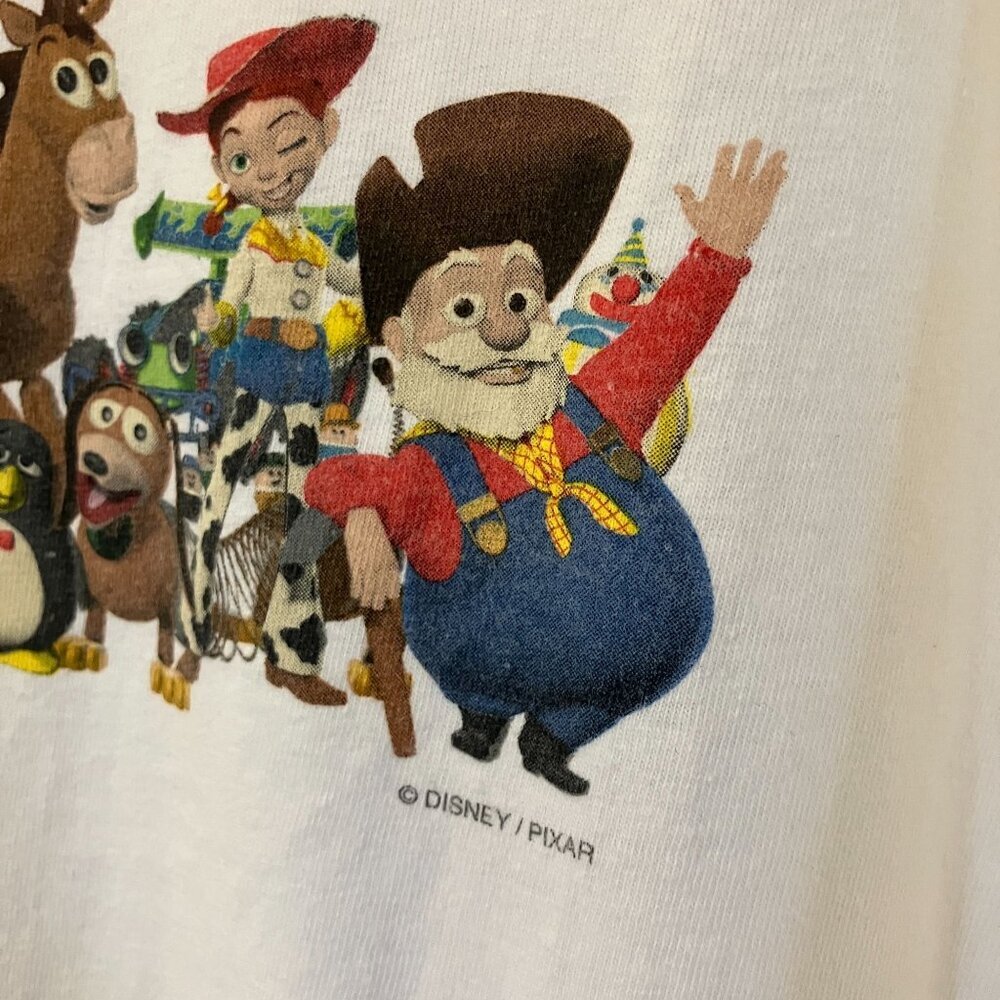 Pixar Disney Mens VTG 1999 Toy Story 2 Full Cast Promo T-Shirt  XL White AN EXC - Picture 5 of 10